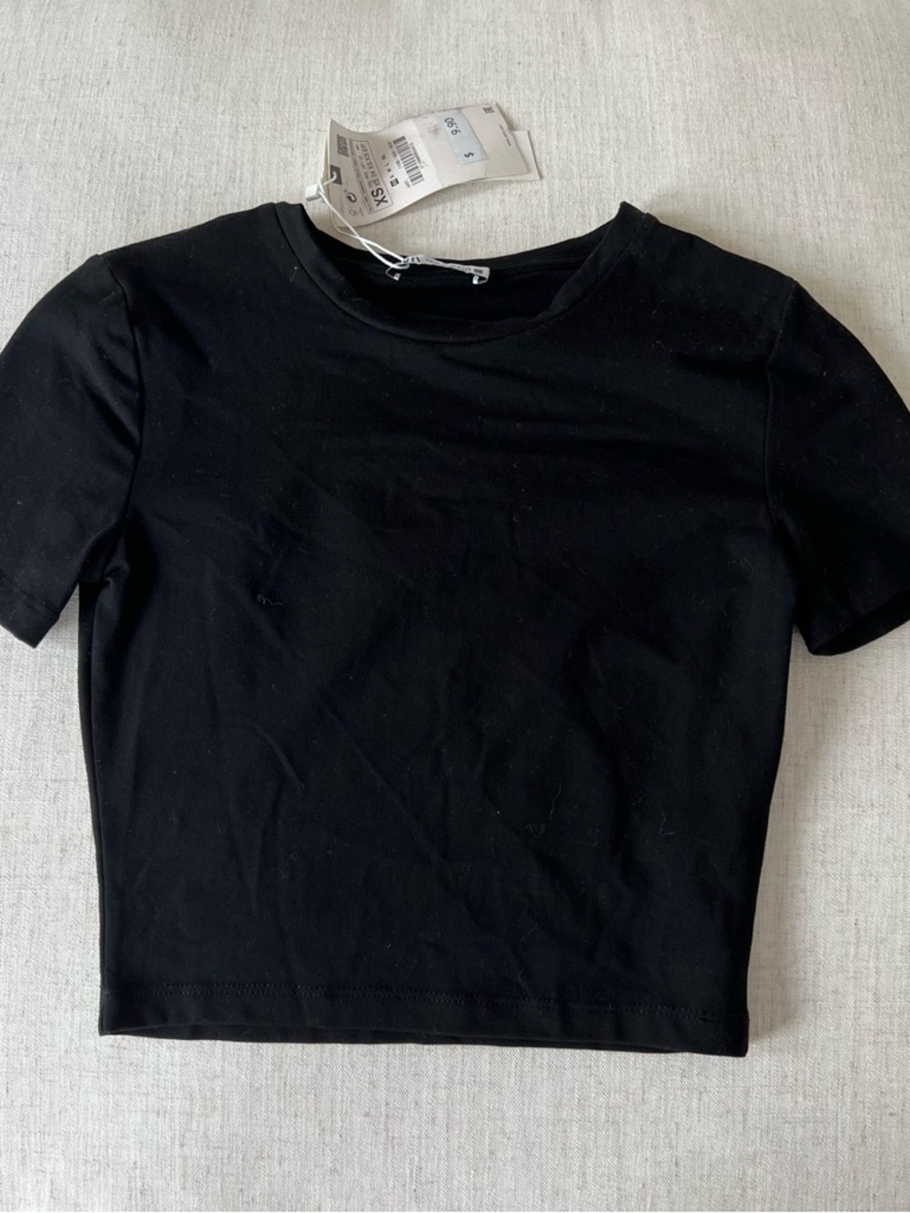 Zara Short Sleeve Crewneck Crop Top